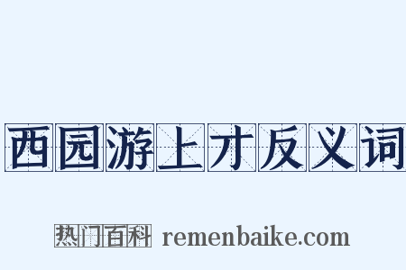 西园游上才反义词是什么意思的图片